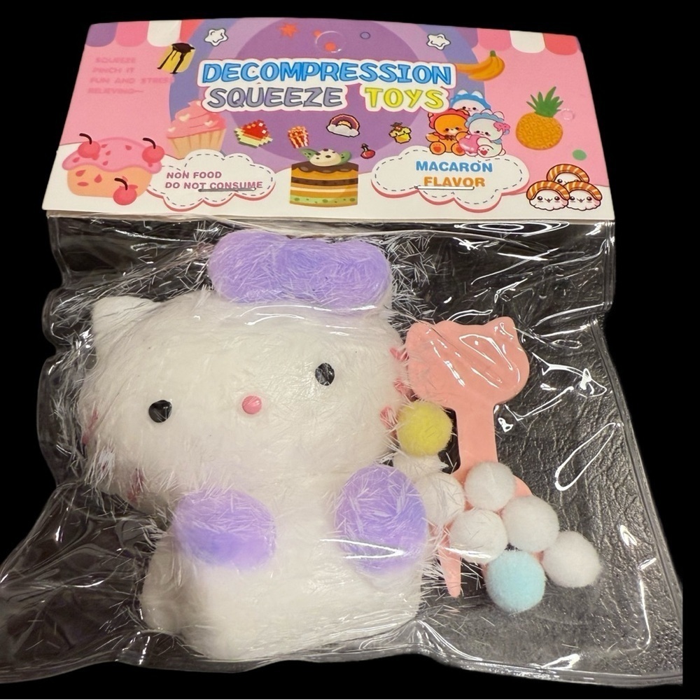 Purple White Decompression Squeeze Toy hello kitty Sanrio Anti-stress squishy